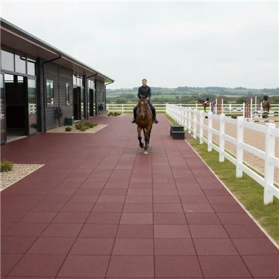 Square Rubber Tiles For Horse Stable Aisles & Walkways